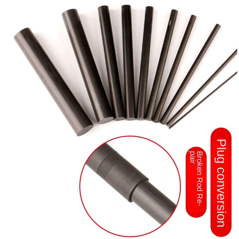12pcs 1.0-3.5mm Solid Carbon Rod Fishing Rod Accessories Carbon Connection Tube Road Fishing Rod Modified Broken Rod Repair