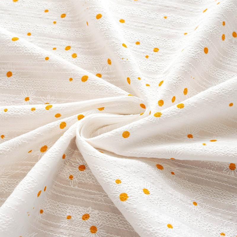 Yellow Daisy Cotton Jacquard Tablecloth Rectangular Kitchen Dining Cover Minimalist Decorative Home Accessory