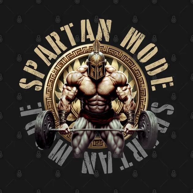 Футболка Spartan Mode для бодибилдинга, греческого воина, тренажерного зала, фитнеса, мышц, повседневная мужская футболка из 100% хлопка с круглым вырезом и коротким рукавом
