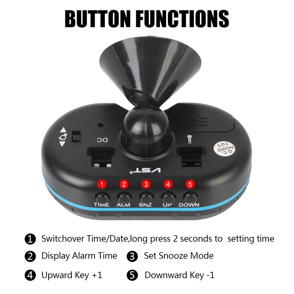 LCD Digital Noctilucous Clock Car Electronic 3 In 1 Car Voltmeter Thermometer 12V/24V Freeze Alert Backlight