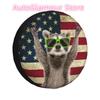 Funny Raccoon Green Sunglasses Spare Tire Cover for RAV4 Prado Animals 4WD 4x4 Trailer Car Wheel Protector 14" 15" 16" 17" Inch