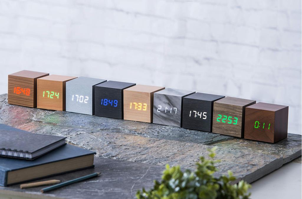 GINGKO Cube Click Clock GNK030010 Ash/Green