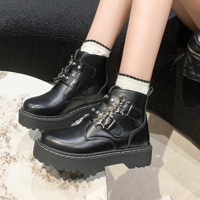 2024 Массивные ботильоны Модные новые туфли с острым носком на молнии в готическом стиле Брендовая обувь с пряжкой на толстой подошве Botas De Lluvia Para Mujer