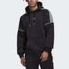 adidas Оригинальная вышитая полосатая толстовка с капюшоном в стиле колор-блок с логотипом, мужская толстовка с капюшоном, черная HK7309