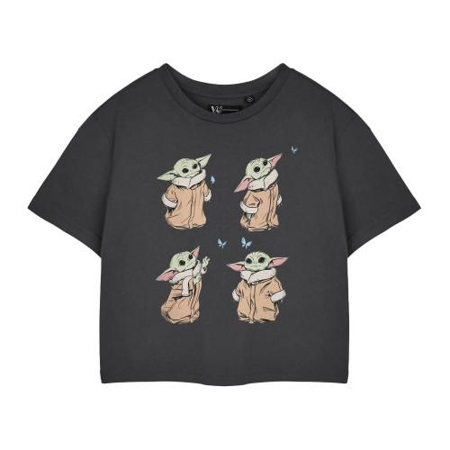 Star Wars The Mandalorian Womens/Ladies Grogu Cropped Short-Sleeved T-Shirt