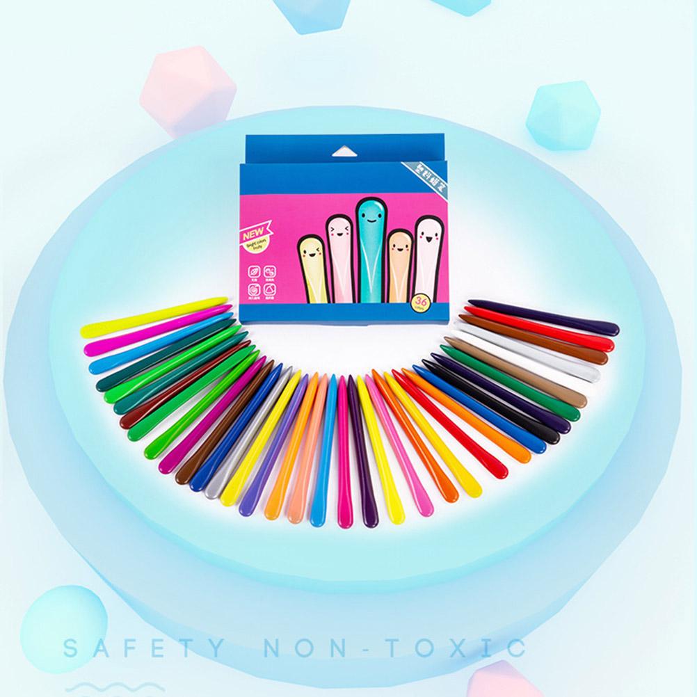 36 цветов Треугольные мелки Моющиеся и нетоксичные детские восковые мелки для рисования
