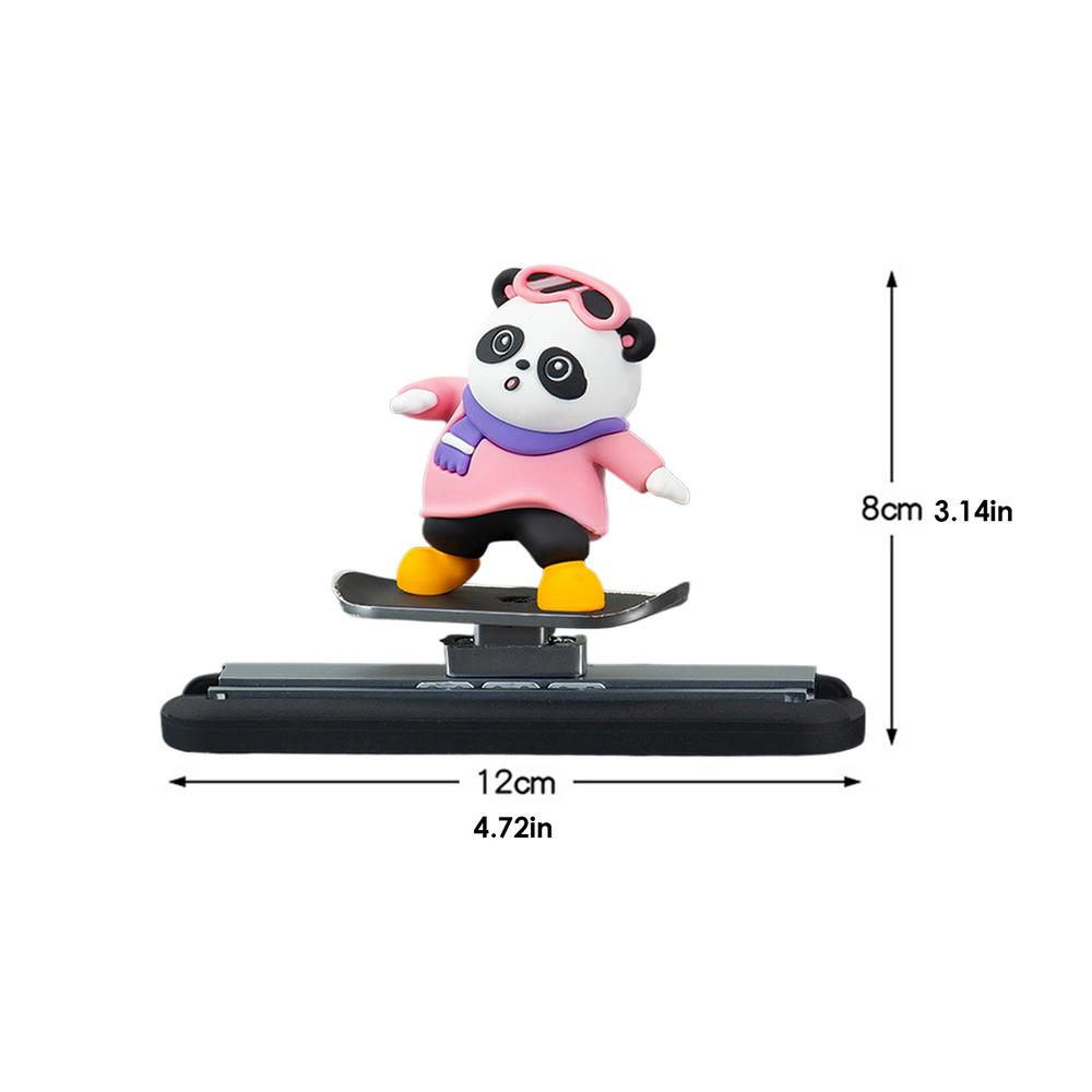 Car Skateboard Bear Decoration Cartoon Bear Skateboard Doll Car Decoration Funny Skater Bear Car Dashboard Decorations For