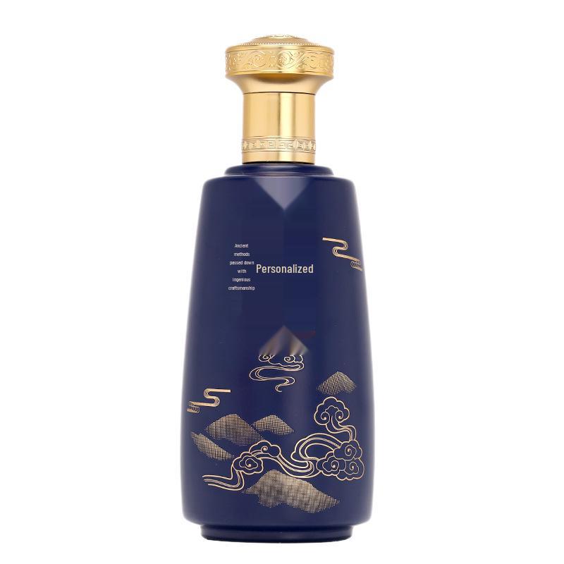 500ml High-End Sprayed Glass Wine Bottles with Customizable Logo and Gift Box Packaging - Baijiu Empty Bottles