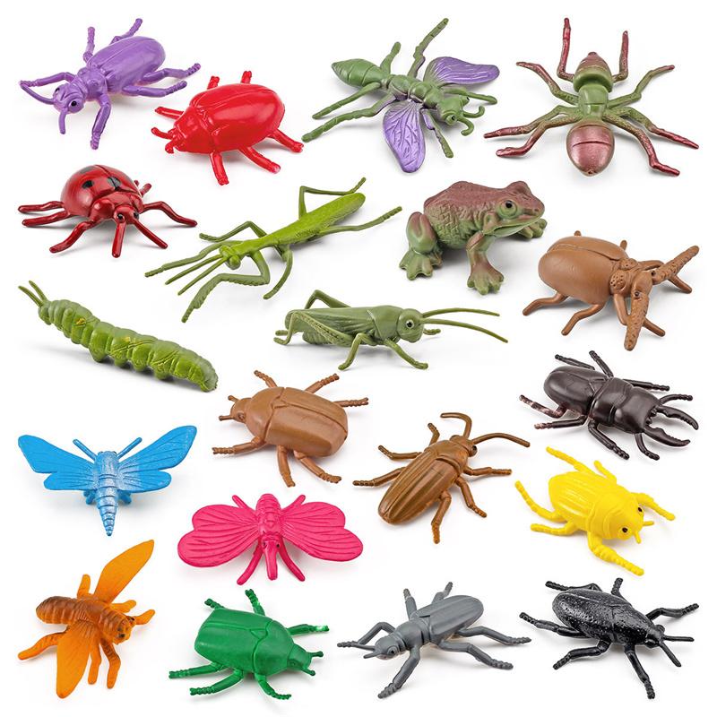Lifelike Insect Figurines Ants Moths Ladybugs Spiders Bees Animal Model Action & Figure Educational Toys for Children