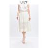 LILY Pure Cotton White A-Line Skirt for Women