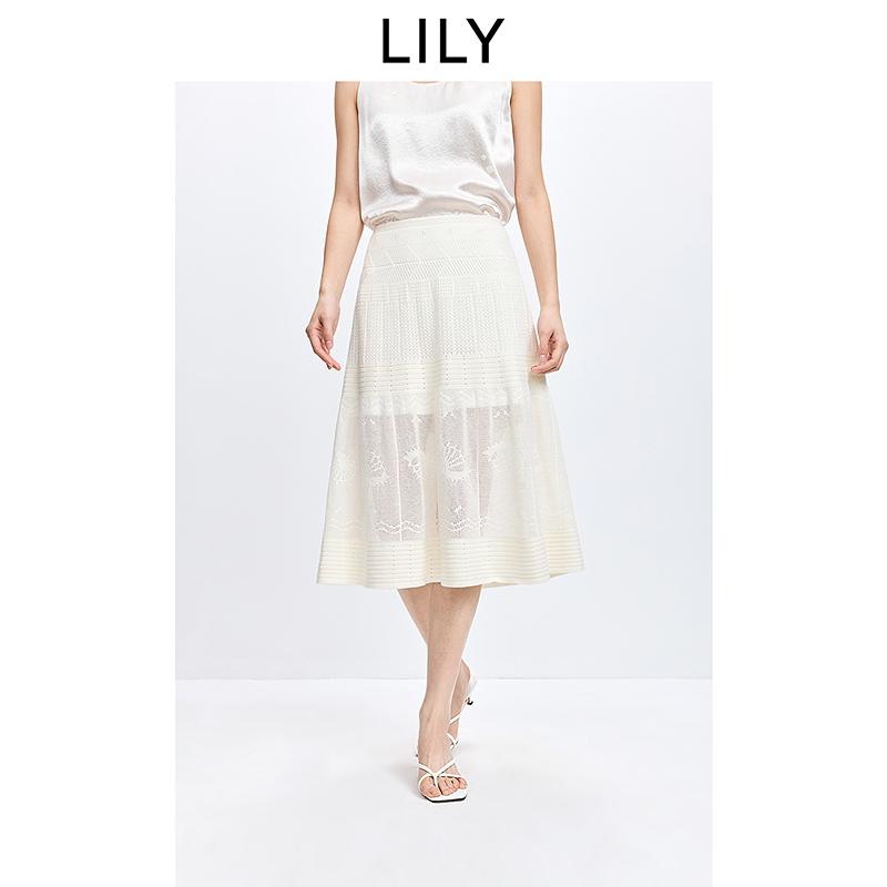 LILY Pure Cotton White A-Line Skirt for Women