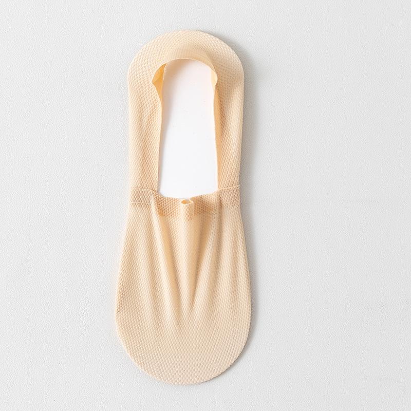 Summer Socks Hollow Out Mesh Breathable Invisible No Show Sock Slippers Solid Color Silicone Non-slip Low Cut Boat Socks