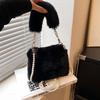 New Pearl Chain Plush Bag Women's Shoulder Bag Fashion Underarm Bag Versatile Messenger Bag