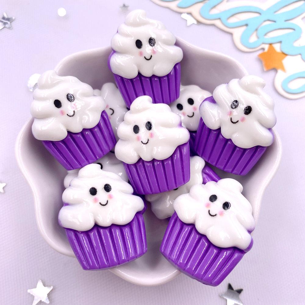 8 шт. смоляных милых красочных 3D-фигурок в виде летучей мыши, тыквы, совы, черепа, головы, декора из плоского камня своими руками для альбома на Хэллоуин