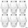 6 Pack Halloween Transparent Skull Plastic Jars With Lids For Home Decoration, Beverage Storage
