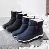 Men's Snow Boots With Fur Lined Waterproof Outdoor Anti-Slip Walking Ankle Booties for Male Winter Warm Comfortable Work Fleece Zipper Mid-Calf Boots