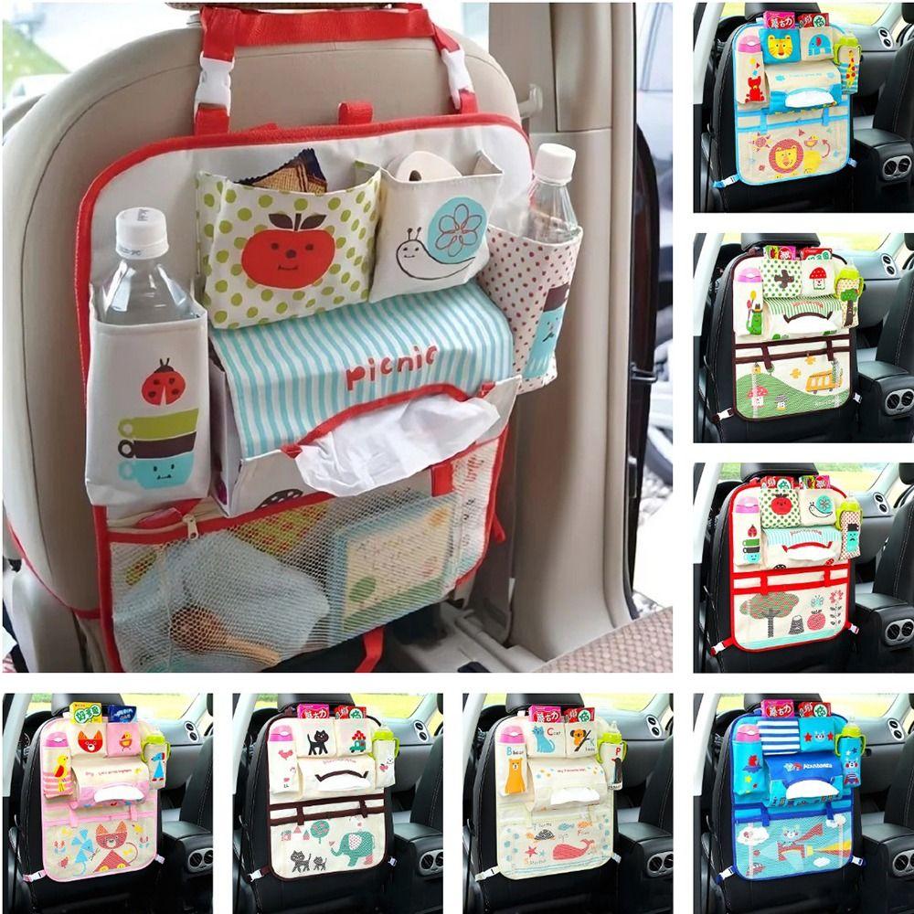 Cartoon Car Seat Back Storage Bag Multi-functional Auto Seat Organizer Hanging Bag Travel
