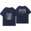 Американская летняя хлопковая куртка для мужчин и женщин Nine Inch Nails Nine Inch Nails Окружающая рок-группа Футболка с коротким рукавом с принтом