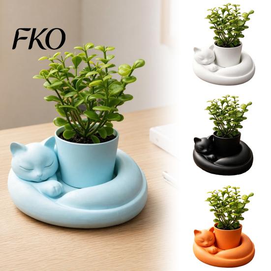 Indoor Desktop Decor Pot 3D Printed Succulents Planter, Creative Mini Flower with Artistic Sculptural Design, Holder Small Desk for Office Bedroom