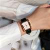 New Luxury WatchSquare Minimalist Design WithLeather StrapElegant Black And Gold Quartz Watch For WomenA Perfect Gift For Ladies