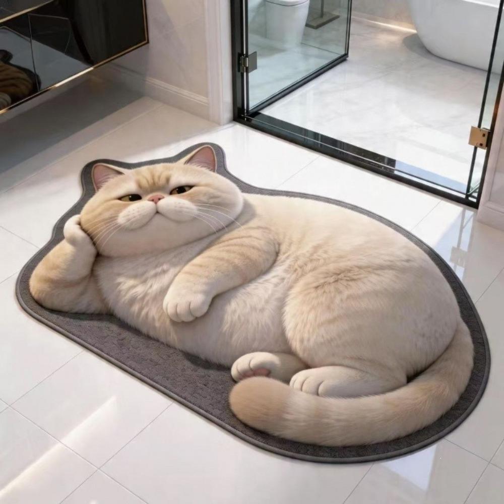 Non-slip Lifelike Cat Floor Mat 40×60CM 50×80CM 60×90CM Bedroom Door Rug Home Decor
