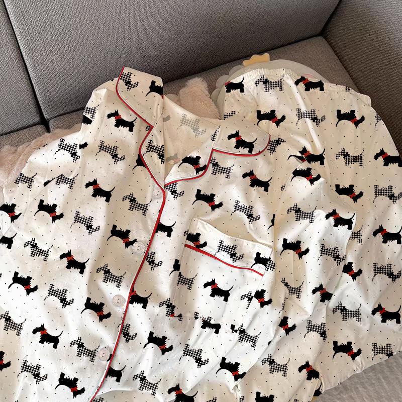 Весна Осень Милый Сетчатый Девочки Пижамный Комплект Длинный Рукав Для Отдыха Пижамы Женщин Свободная Ночная Рубашка Домашняя Одежда Костюм