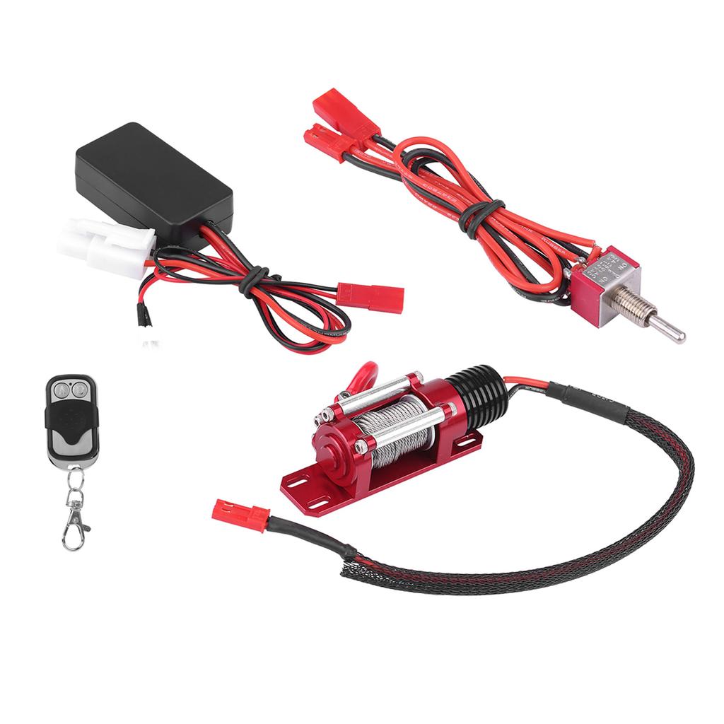 1/10 Масштаб RC Модель автомобиля Гусеничный автомобильный аксессуар Металлическая лебедка с пультом дистанционного управления