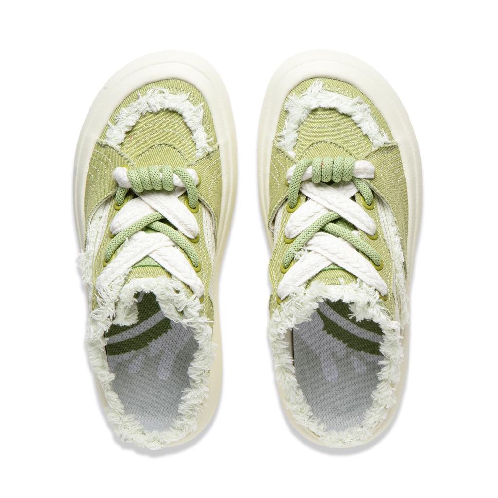 Li Ning Кроксы с амортизацией Cream Puff, износостойкие низкие кеды для скейтборда, женские, зеленые с белым, AZGU014-4