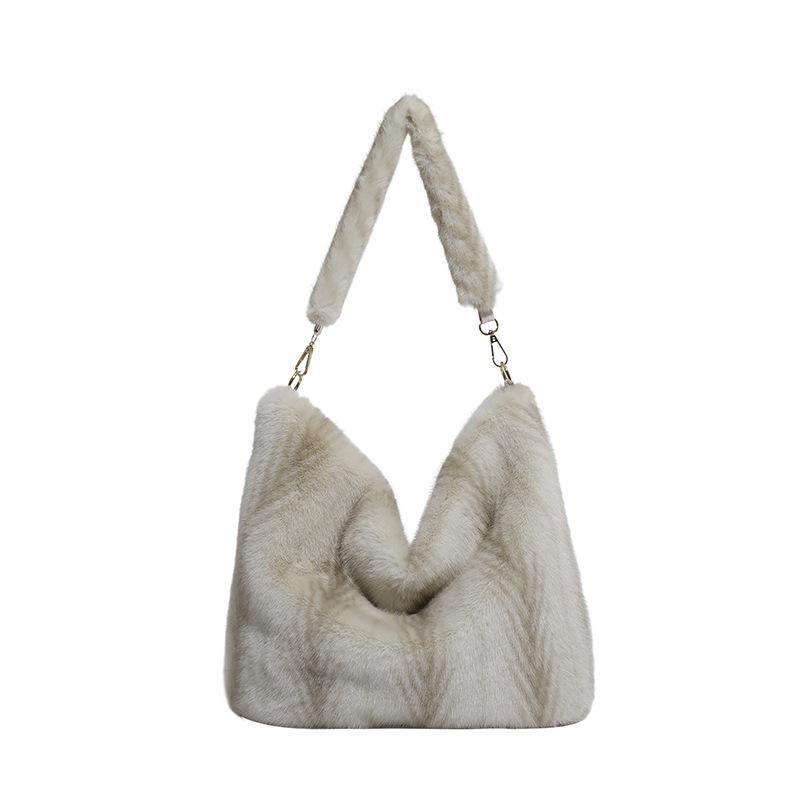 2025 Urban Minimalist Women's Furry Plush Tote & Shoulder Bag for Autumn/Winter