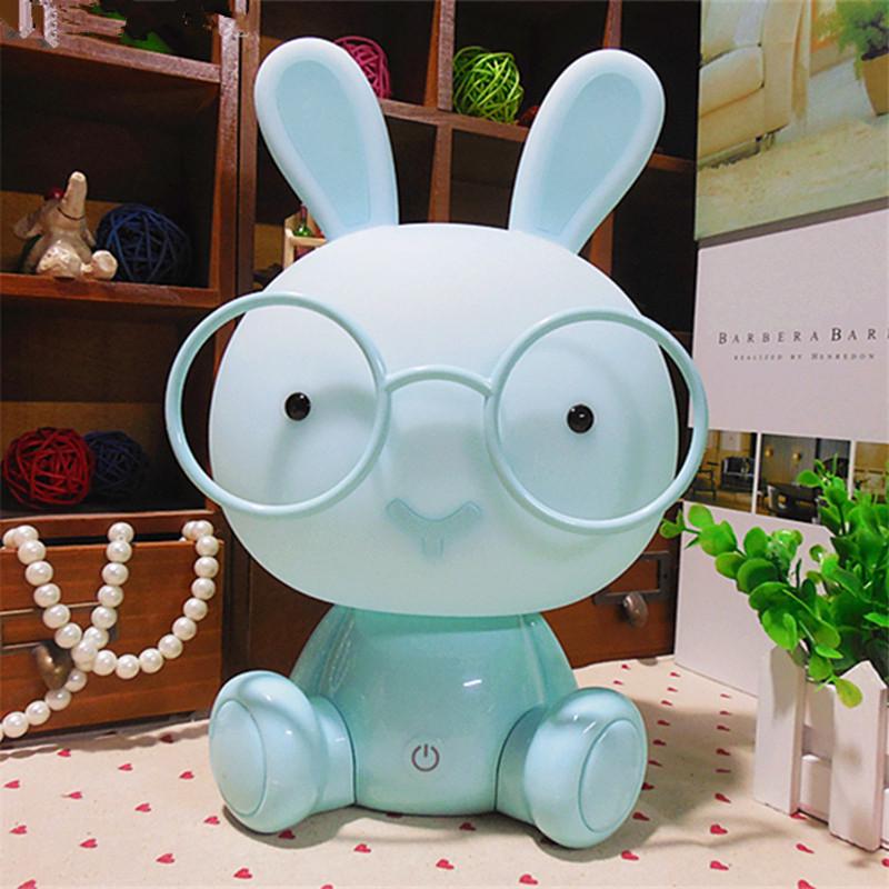 Лампа для детской спальни, ночник с кроликом, рождественский подарок, прикроватный декор, детские очки, светильники с кроликами