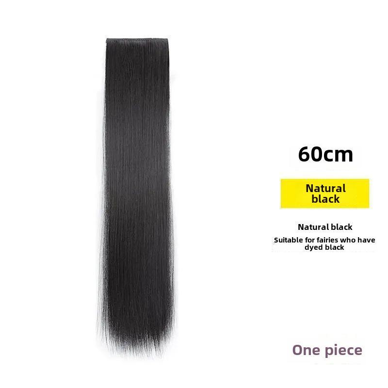 Women's Long Straight Seamless Hair Extensions - Three-Piece Invisible Wig Patch