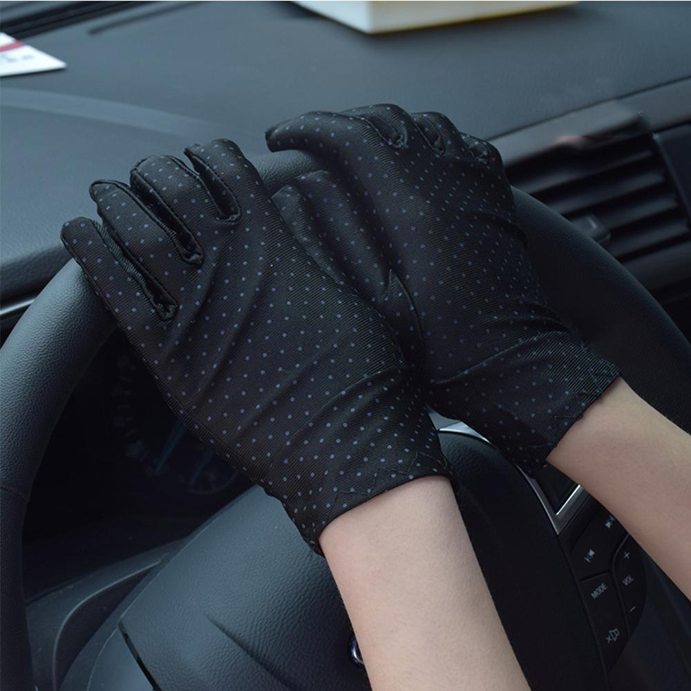 Fashion 1Pair Summer Spring Anti-UV Elastic Sunscreen Dots Gloves Driving Gloves Women Gloves