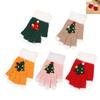 Christmas Children Knitted Gloves Cartoon Printed Warm Winter Mittens for Kids Outdoor Riding