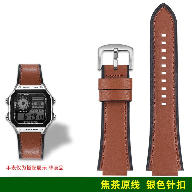 AE1200 A158 Ретро Натуральная Кожаная Ремешок Для Casio DW-H5600 A168 AE1300 Винтажный Браслет Часов Мужской Выпуклый рот Бычья кожа Браслет 18 ММ