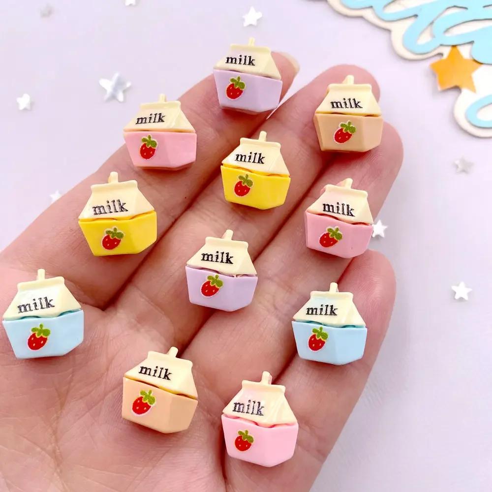 30 шт. микс смолы мини красочные мультяшные фигурки из коробки клубники и молока плоские камни DIY скрапбукинг бант декор аксессуары ремесла