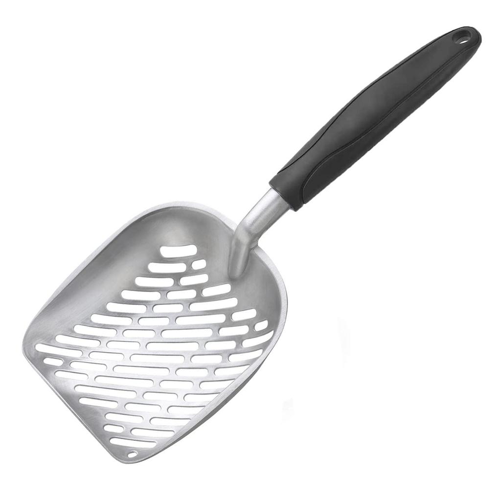 Совок для кошачьего туалета из алюминиевого сплава, металлический совок для уборки кошачьих отходов, совок для кошачьего туалета с длинной ручкой, большой