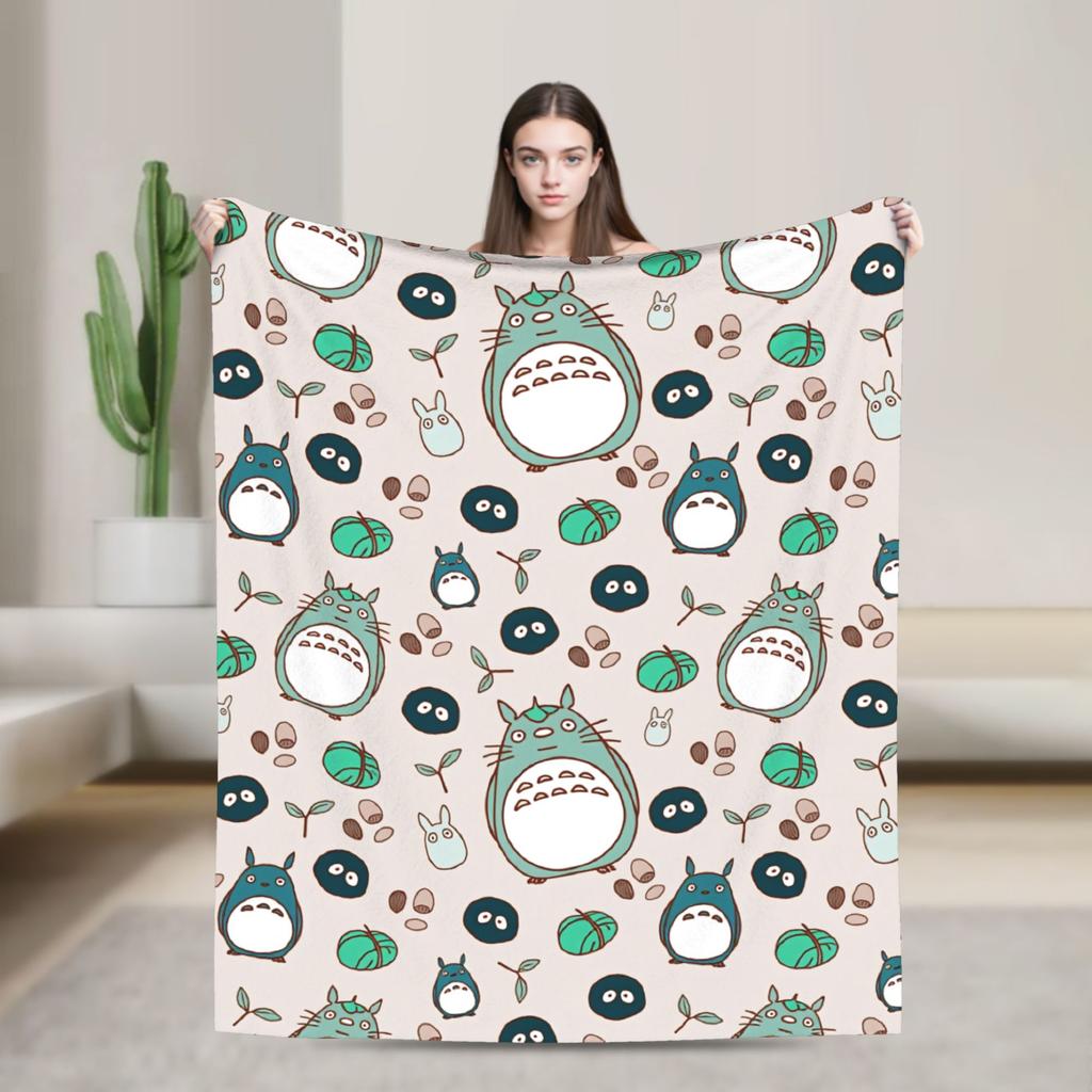 Traditional Nekobasu Japanese Blanket T-Totoros Travel Flannel Bedding Throws For Living Room Warm Bedspread Birthday Present