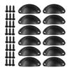 12Pcs/Set Vintage Shell Shaped Metal Cabinet Pull Handles Hardware Accessories