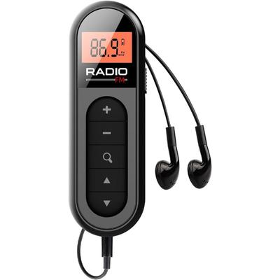 Портативный перезаряжаемый карманный FM-радиоприемник с ЖК-экраном, подходит для занятий в спортзале, пробежек, прогулок, кемпинга