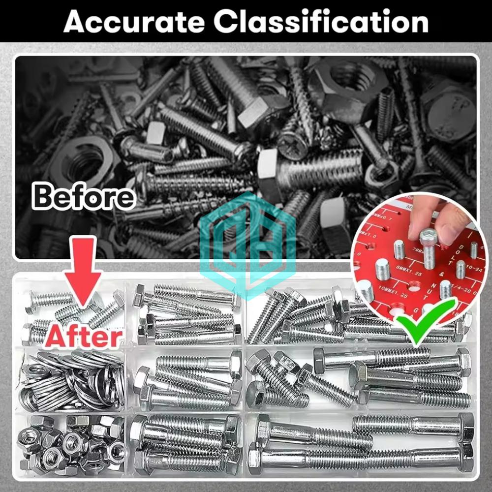 Precision Thread Checker Kit 14 SAE & 14 Metric Sizes Screw Thread Gauge Tool With Inch/CM Ruler For Garage & DIY Use