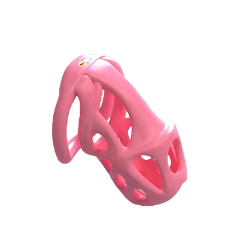 New Male Chastity Embedded Resin Cage with 4 Adjustable Rings Breathable Resin Chastity Belt for Penis Ring Chastity Toy 18+