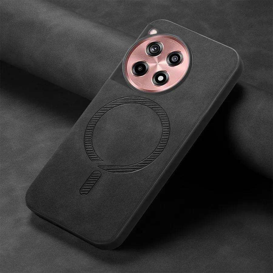Чехол для Magsafe Magnetic Luxury Leather Back Cover для OnePlus Nord CE 4 ACE 3V One Plus ACE3 V 12R Wireless Charging Shell