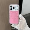 Милый однотонный розовый магнитный чехол для телефона для iPhone 13 14 15 16 17 Pro Max Для MagSafe Беспроводная зарядка Защитный чехол для девушек