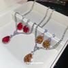 Европейские и американские серьги-подвески с цирконом, колье, нишевый набор ювелирных изделий в придворном стиле, ретро, легкая роскошь, высококачественные ювелирные изделия, оптовая торговля