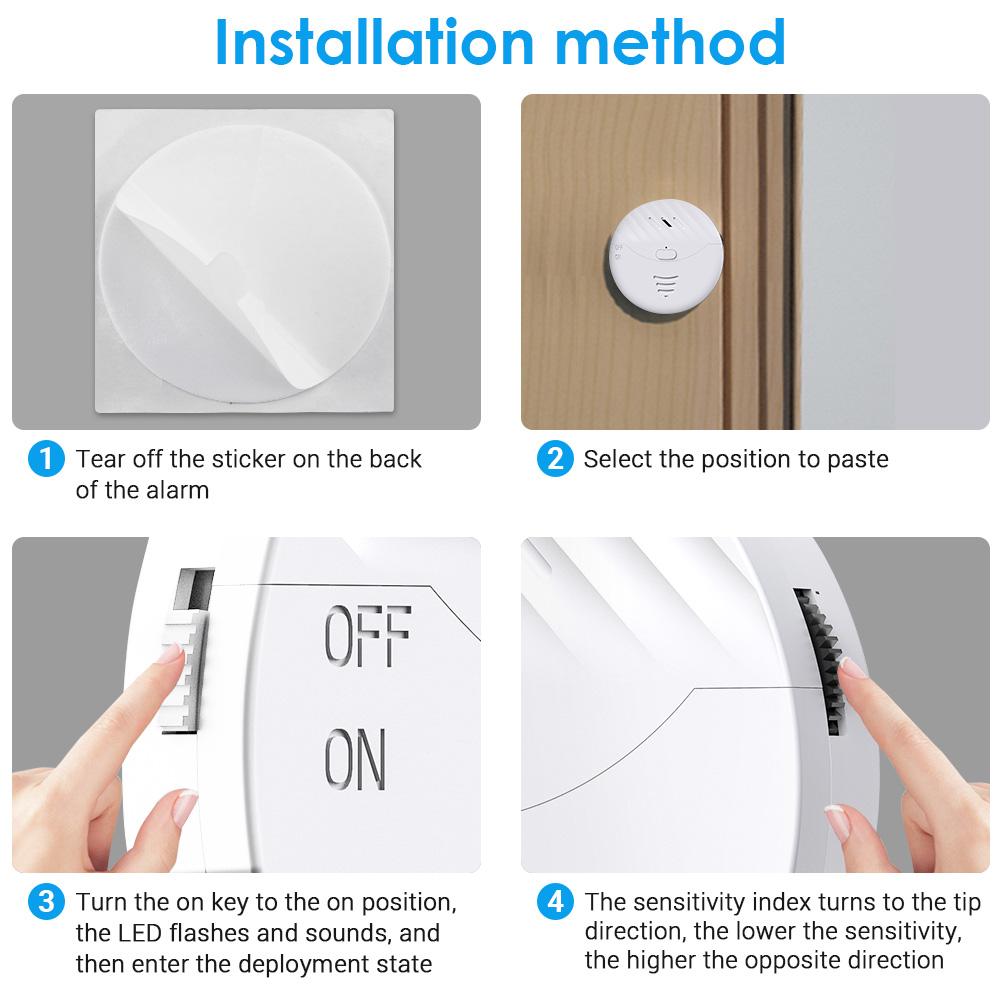 Hollarm Wireless Window Door Vibration Sensor 130dB Vibration Burglar Glass Break Sensor Home Safety Alarm Detector System