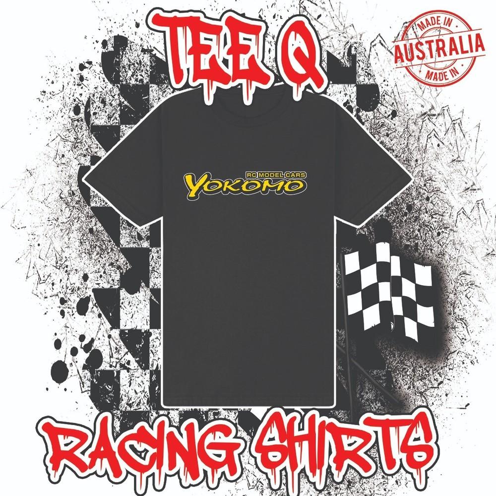 Логотип Yokomo ~ Премиум Черная Хлопковая Футболка Gildan для Радиоуправляемых Автомобилей, Гонки, Унисекс
