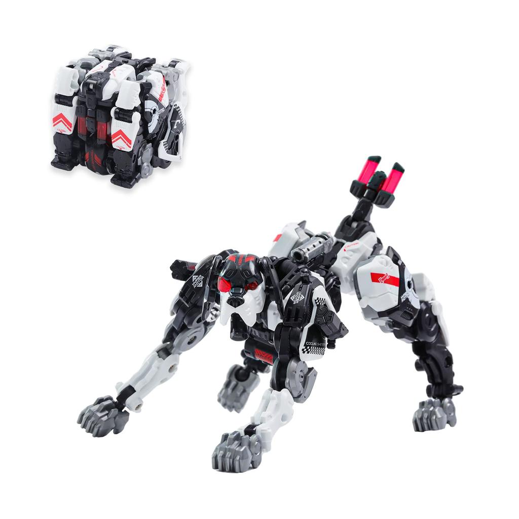 52TOYS BEASTBOX BB-51C JAWLIET Трансформирующаяся фигурка действия, Куб в Меха-Зверя Ротвейлера, Раскрашенная, Высокоподвижная, Батарейки не требуются, Идеальный подарок