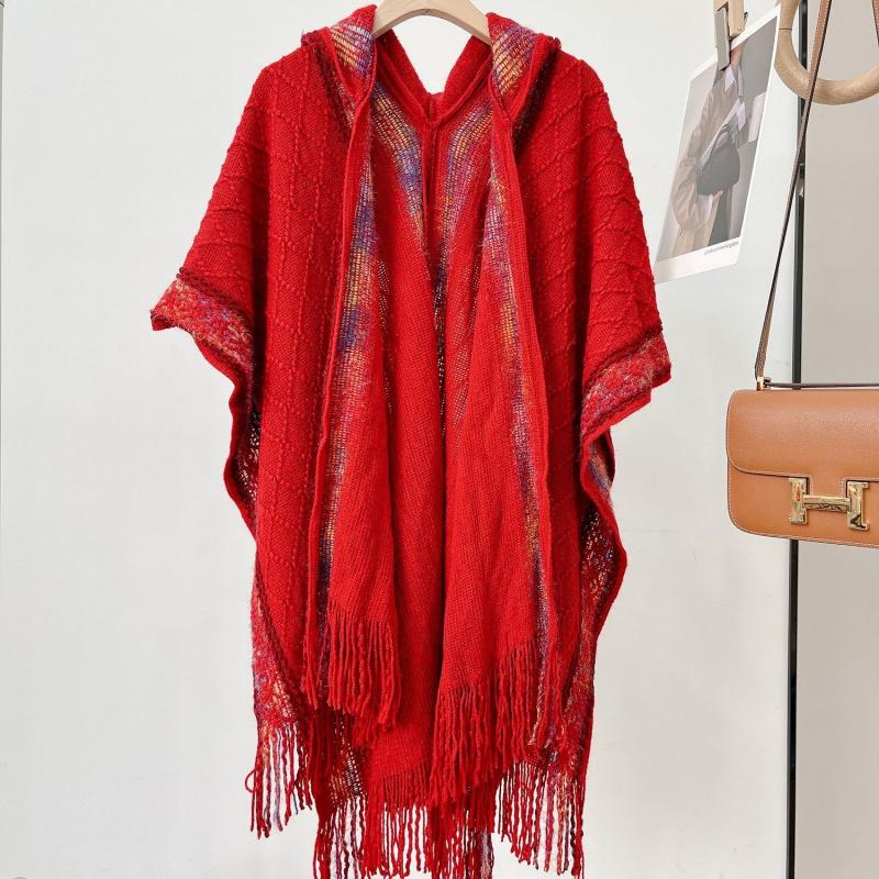 Новая дорожная вязаная шаль с капюшоном, универсальная, в западном стиле, национальная мода, многофункциональная, темпераментная женская шаль