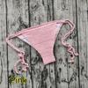 Handmade Crochet Tie-Up Bikini Shorts with Lining