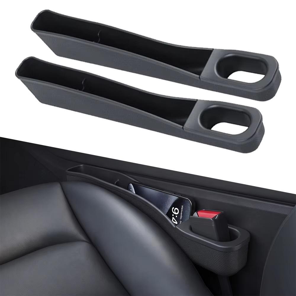 1 Pair Black Car Crevice Storage Box Large Capacity Car Crevice Filler Box For Tesla Model 3